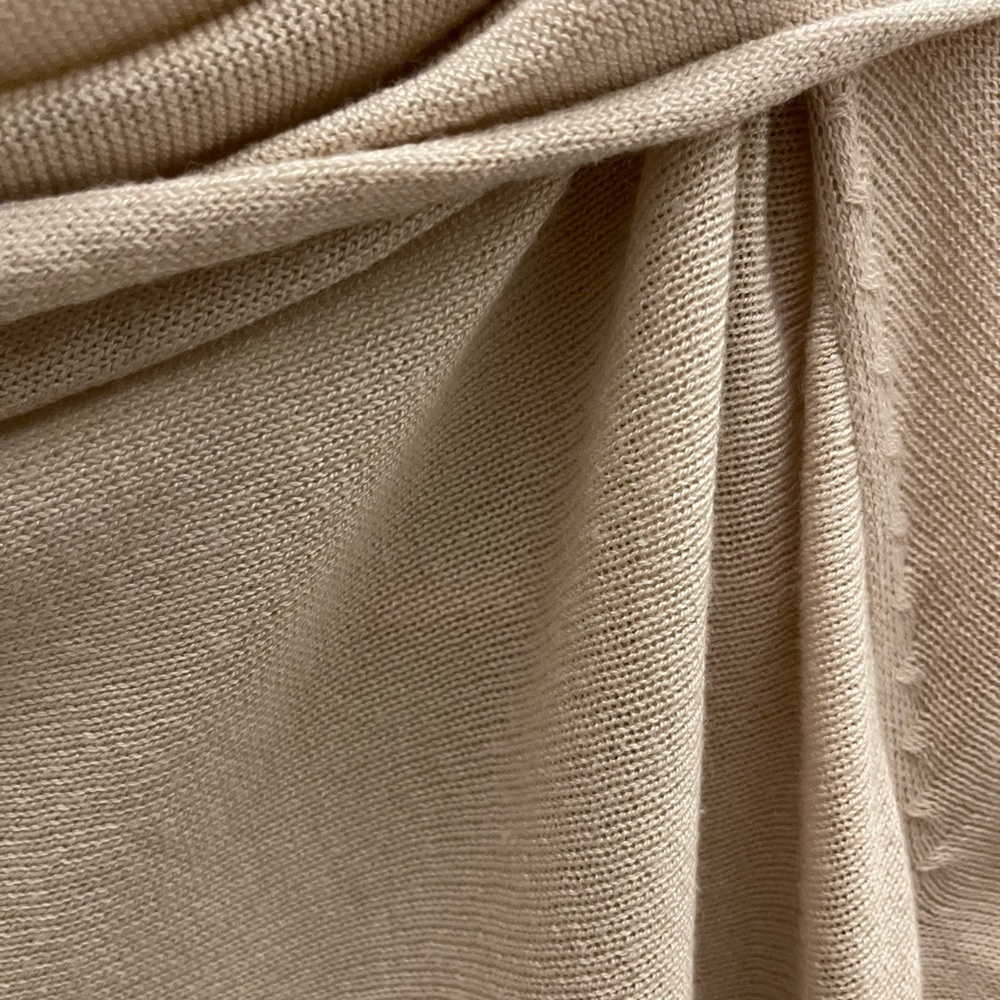 DKNY drape collar long winged sides tan cardigan L - Picture 4 of 5